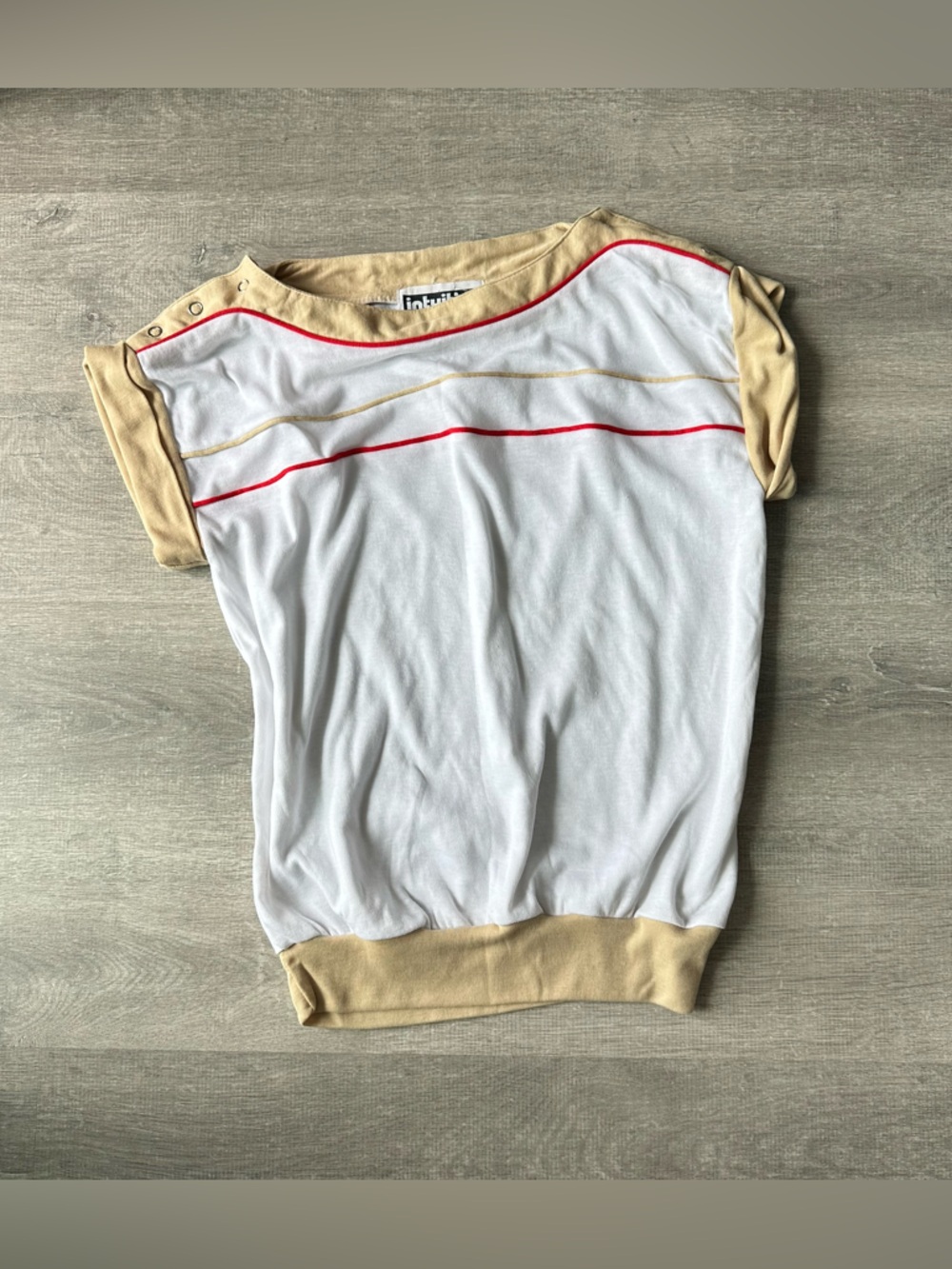 1980s Intuition Vintage Colorblock Sporty Snap Top made in Taiwan